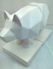 Modern Pig Hog Bookends Ceramic Porcelain White