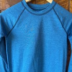 All In Motion Active Shirt Kids L 12 14 Blue Heather Long Sleeve Thumbhole Top