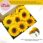 Artificial Sunflowers With Stems 10pcs Faux Silk Yellow Flower For Wedding Bouqu