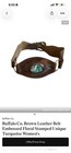 Buffalo Co  Women   s Western Leather Belt Brown Wide Floral Tooled Turquoise