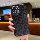 For Iphone 15 Pro Max 6 7   Case fashion Curly Wave Frame Case With Cheetah 