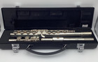 Yamaha Yfl-221 Student Concert Flute Silver Plated With Hard Case   Cleaning Rod