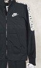 New Nike Boys 2 Piece Jogging Set Black White Tracksuit Size 5 Jacket Pant Nwt