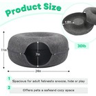 Cat Cave Extra Large Tunnel Bed Indoor Cats Donut Interactive Nest House Gray