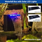 Fish Pond Waterfall Spillway Kit Solar Led Pump Box Filter   Tubing 2000 Gallons