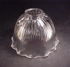 Holophane Light Shade 3 1 4  Industrial Glass Ribbed Prismatic Bell Vintage Lamp