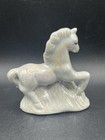 Standing White Pearlescent Iridescent Ceramic Mythical Unicorn - 3 25  X 3 