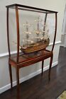 Handcrafted Hms Victory With Display Case And Stand 