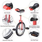 Xcceries 16in Wheel Unicycle Skidproof Mountain Tire Cycling Sport Exercise Red