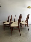 Set Of Eight Teak Eva Chairs Mid Century Danish By Niels Koefoed