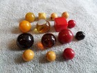 Collection Of 15 Vintage Bakelite Buttons Various Sizes Shapes Colors Tested