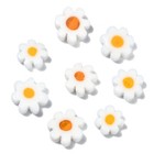 100x Millefiori Lampwork Glass Bead White Daisy Flower Beads For Jewelry Making