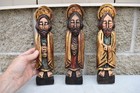 3 Antique Wood Carvings Of Apostles  Matthew  Philip  Thomas  jc252  Chalice Co