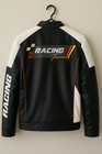 Men   s Racing Team Jacket     Black white With Red Trim        98 Racing    Motorsport 