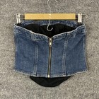 Reformation Top 4 Macy Strapless Denim Bustier Tube Corset Blue Jeans Y2k Sexy