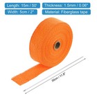 Fiberglass Exhaust Wrap Tape  2 x50  Orange Header Heat Wrap With 4 Ties