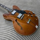 Custom Brown 335 Electric Guitar Semi-hollow Body Chrome Hardware Fixed Bridge