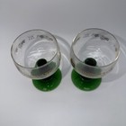 Schmitt Sohne German Green Ribbed Stem 4 5 x2 5  Wine Glass Goblet Set Of 2