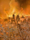 1906 The Burning Of San Francisco Vintage Old Panoramic City Map - 16x24