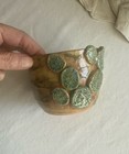 Vintage Signed Majolica Pottery Pot Planter  Desert Cactus