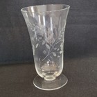 Set Of 4 Vintage Engraved Floral Paneled Elegant Parfait Iced Tea Water Glasses 