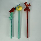 Vintage Disney Parks Little Mermaid Pencils W  Character Toppers Unsharpened X3