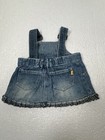 Build A Bear Workshop Rare Vintage Denim   Jean Overall Dress W  Ruffle Hem Euc