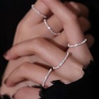 925 Silver Sparkling Ring Simple Knuckle Finger Ring Women Fashion Jewelry