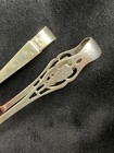 Pair Of 2 Vintage Antique Sterling Silver Sugar Cube Olive Tongs Forks