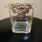 Arthur Court Grapevine Glass aluminum Ice Bucket With Handles  Vintage 1996