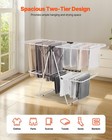 Uimoso 2-tier Foldable Clothes Drying Rack With Sock Clips 31 Drying Rods White