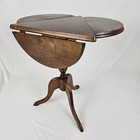 Vintage Drop Leaf Clover Table Side End Ethan Allen Style Sugar Maple Triangular