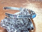 Vintage Navajo Rectangular Blue Turquoise Sterling Silver Cuff Bracelet