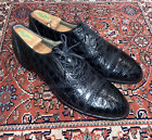 Vintage Mens Johnston Murphy Black Genuine Crocodile Oxford Laceup Shoes  Sz 11n