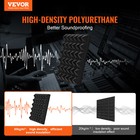 24 Pack Acoustic Foam Panels 12 X 12 X 2 In Pyramid Studio Soundproof Wall Tiles