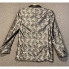 Bocaccio Uomo Boys Silver Black Paisley Blazer Modern Fit Tuxedo Jacket Size 16
