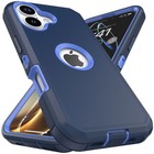 For Iphone 16 Plus Heavy Duty Rubber Shockproof 3-layer Protective Cover Case