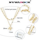 Bubble Letter Necklace For Women Balloon Initial Layered Necklaces 14k Gold - 18