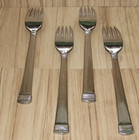 Wallace Coin Edge 18 10 Stainless Steel Set Of  4  Dinner Forks 8 25  Flatware