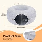 2x Cat Cave Extra Large Interactive Tunnel Bed Indoor Cats Donut 24x24x12  Gray