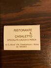 Ristorante Ii Casaletto-roma Italy  Rare Matchbox-full  New  Sealed