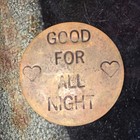 Rare Vintage Brothel Mustang Ranch Token Good For All Night Brass Sparks Nevada