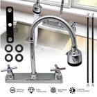 2 Handle Kitchen Sink Faucet  High Arc 360 Swivel Flexible Spout Kitchen Faucet