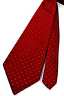 Neck Tie Vtg Don Loper 60s 70s Ivory Pin Dots Red Poly Silk Tie 55  X 3 5 