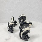 Walker Pottery Skunk Family 3  Black White Ceramic Lot Of 5
