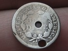 1853 P Seated Liberty Half Dime- Arrows  Philadelphia  Good Details  Holed Twice