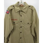 Vintage Boy Scouts Of America Shirt Men Large Beige Khaki Bsa Uniform Usa Made