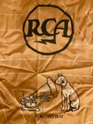 Vintage Pre-1968 Rca Victor Nipper His Master s Voice Banner Fabric 90x34 Lot 2 