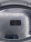 Vintage Irvinware Serving Tray Plate 9 5  Oval Engraved Ruffled Edge