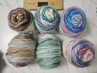 Lion Brand Wool-ease Roving Stripes Yarn Lot 6 Cakes Super Bulky  6 Multi